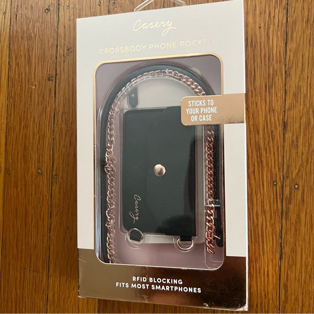 Casery crossbody iPhone phone pocket case vegan leather purse NEW